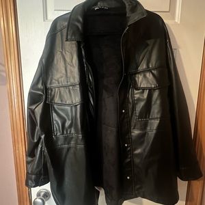 ZARA FAUX LEATHER JACKET - Zara shacket